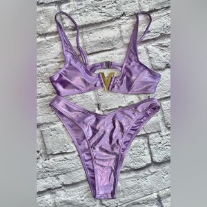 SHEIN Shimmer Bikini Set sz M